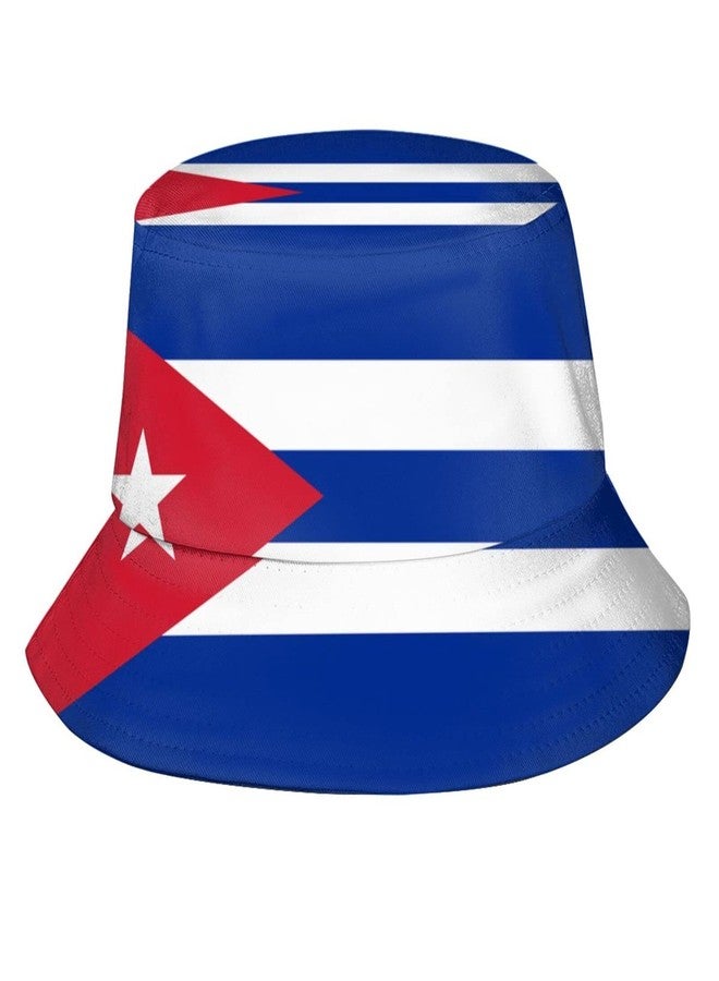 ASYG Cuba Flag Cuban Pride Bucket Hat Cute Flag Fisherman Hat Sun Protection Hat for Summer Outdoor Traveling - Image 1